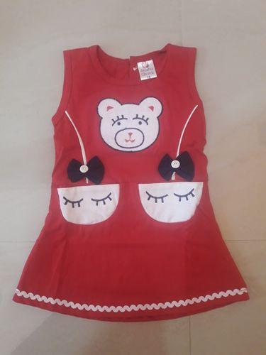 Red Color Sleeveless Kids Frocks Age Group: Below 2 Years