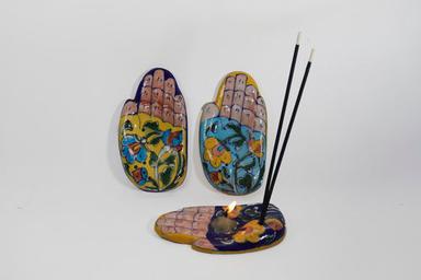 Multicoloured (Available In 3 Variants) Blue Pottery Agarbatti Holder