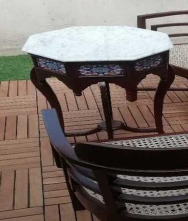 Indian Hexagonal White Marble Coffee Table