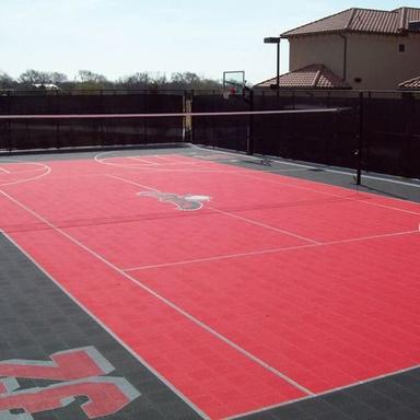 Red Outdoor Volleyball Court Flooring