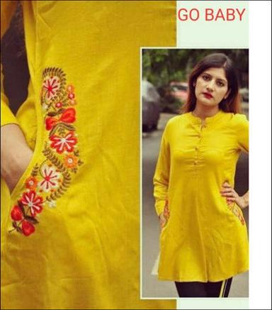 Yellow Ladies Party Wear Top