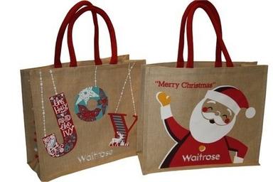 Brown Christmas Gifts Jute Bag