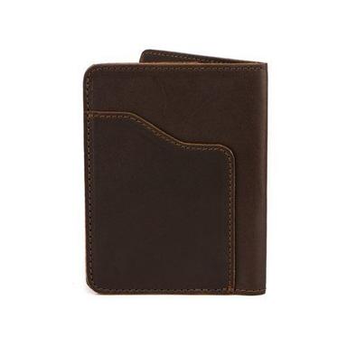 Black Leather Plain Passport Wallet
