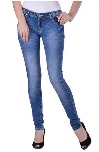 Quick Dry Blue Colored Womens Jeans