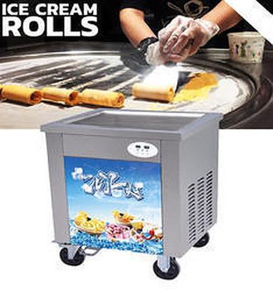 Silver Easily Operate Roll Ice Cream Making Machine