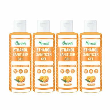 Harrods Herbal Natural Orange Ethanol Hand Sanitizer Gel Remove Bacteria Impurities Dirt & Disinfectent 100Ml Pack Of 4 Shelf Life: 2 Years