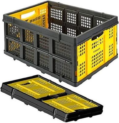 Yellow And Black Stanley Ft505 25Kg 50L Capacity Foldable Crate Basket