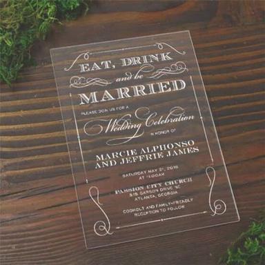 Acrylic Laser Cut Wedding Card Printing Service