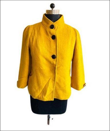 Red Women Yellow Short Winter Coat