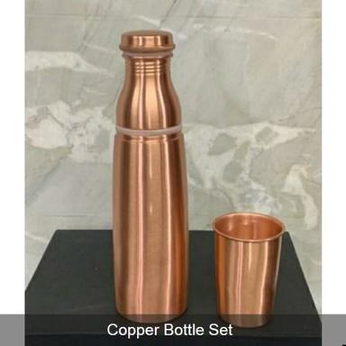 Round Plain Copper Bottle Set