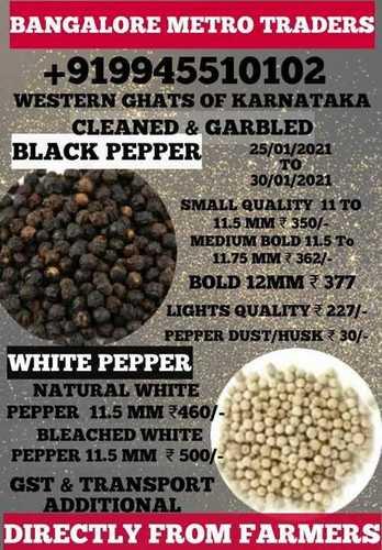 Black Pepper And White Pepper Grade: A