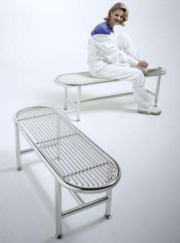 Easy To Clean Stainless Steel Solid Cleanroom Gowning Bench