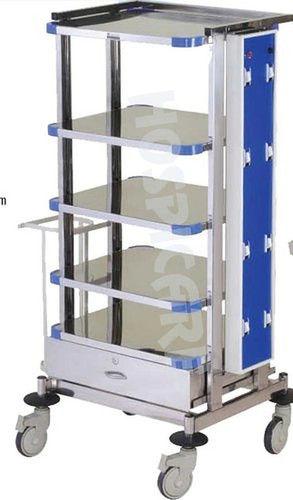 Durable Five Shelves Hospital Monitor Trolley