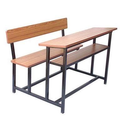 Brown Rectangular School Bench Desk