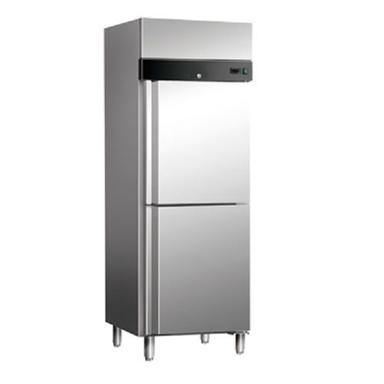Silver And Black Instant Cooling Commercial Refrigerator With Double Door