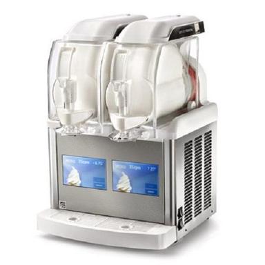 Grey And White Sturdy Construction Soft Serve Machine Inbuilt With 2 Dispensing Nozzle