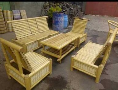 Natural Polished Bamboo Sofa Set