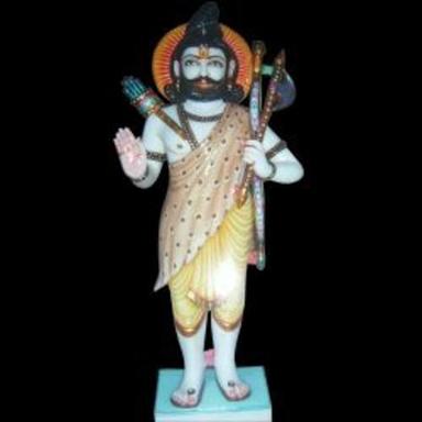 Durable Multicolor Painted Hindu Bhagwan Marble Parshuram Statue