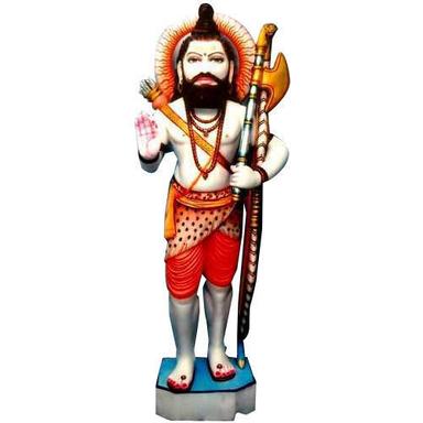 Easy To Clean Multicolor Painted Hindu Bhagwan Marble Parshuram Statue