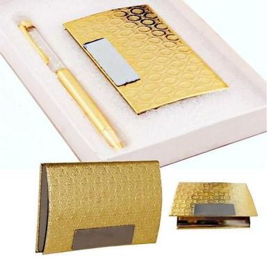 Yellow Gold Gift Set Pen With Card Holder