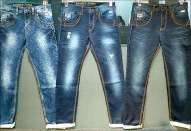 Blue Mens Faded Denim Jeans