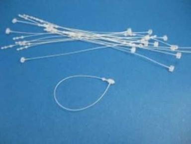 White / Transparent Snap Lock Pin Hand Loop Plastic Tag