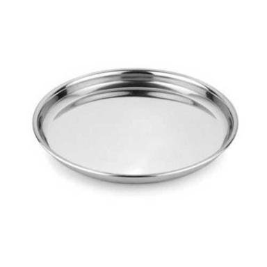 Silver Stainless Steel Round Serving Thali