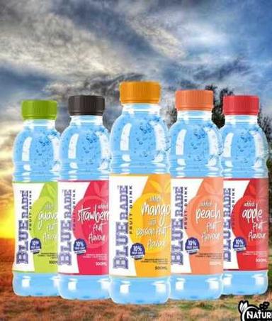  विटामिन और ग्लूकोज आधारित ब्लूरेड फ्रूट ड्रिंक पैकेजिंग: प्लास्टिक की बोतल 