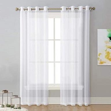 White Plain Design Sheer Curtains