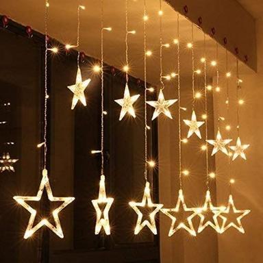 White Decorative Hanging Diwali Led Star Shape Light Curtain