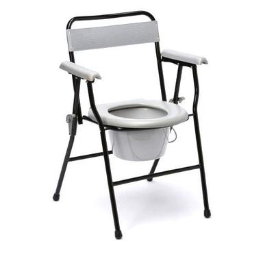 Adjustable Height Mild Steel Folding Commode Chair