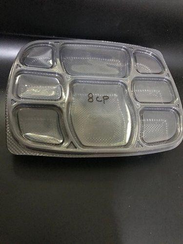  8Cp पुन: प्रयोज्य सादा पारदर्शी प्लास्टिक खाद्य पैकेजिंग प्लेट्स कठोरता: मुलायम 