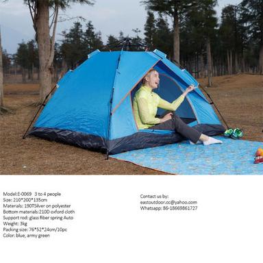 Outdoor Camping Tent With 3Kg Weight Capacity: 3-4 Person