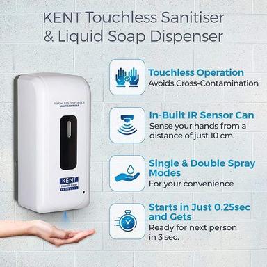 Kent Auto Sanitizer And Liquid Soap Dispenser 1000Ml Application: Home Use