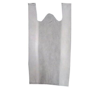 With Handle Non Woven W Cut White Plain Grocery Bag