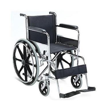 Black Manual Wheel Chair Backrest Height: 18 Inch (In)