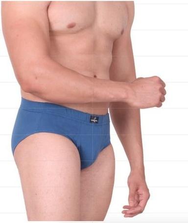 Plain Mens Blue Brief Soft Cotton Underwear