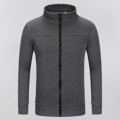 Black 360 Gsm Hooded Collar Stylish And Trendy Mens Zipped Winter Cotton Jacket