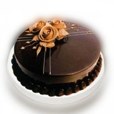 Chocolaty Delicious And Really Healthy For Heart And Rich In Protein Brown Chocolate Cake With Creamy Yellow Rose 