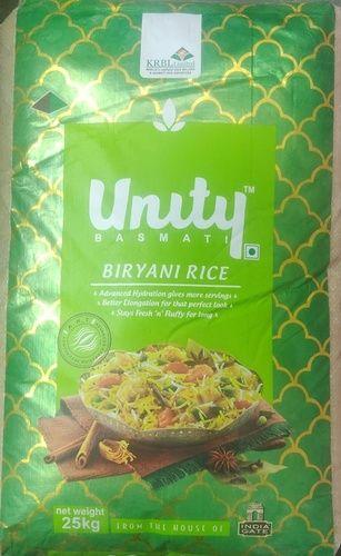 25 किलो ग्रीन यूनिटी बासमती चावल बिरयानी विशेष वास्तविक गुणवत्ता वाली फसल वर्ष: 2019 वर्ष