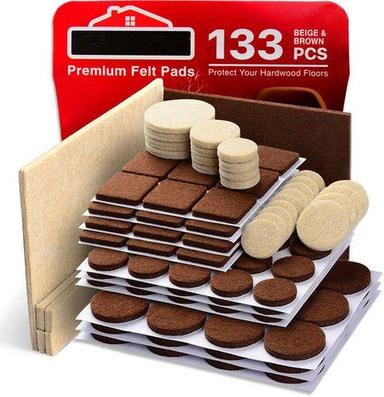 Brown Premium Two Colors Felt Pads Pack Furniture Pads 133 Piece