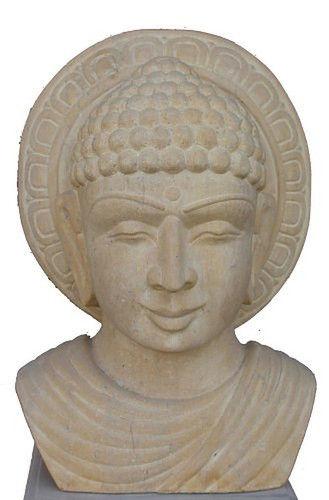 Sculpture White Sandstone Buddha Head