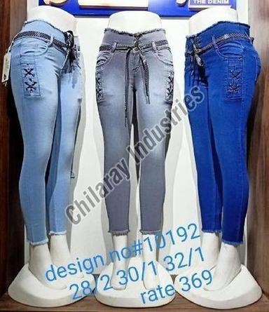 Blue Ladies Denim Cotton Jeans (Casual Wear, Party Wear)