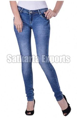 Blue Regular Women Stitched Denim Plain Jeans
