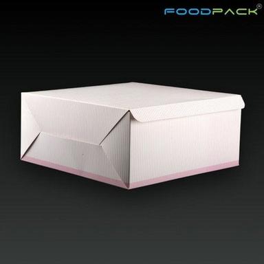  व्हाइट प्रिंटेड थ्री फोल्ड 8 इंच केक पैकिंग पेपर बॉक्स 