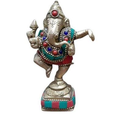 टिकाऊ 6 इंच पीतल की नृत्य करने वाली भगवान गणेश की प्रतिमा