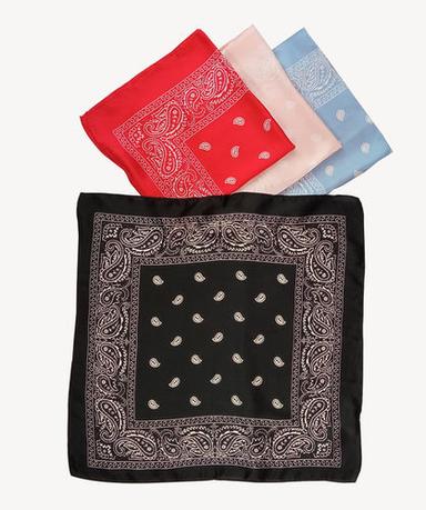 As Per Pic Satin Printed Square Bandana