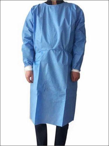 Sky Blue Non Woven Non-Sterile Round Neck 95 Grams Disposable Surgeon Gown