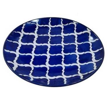 Blue Round Ceramic Plates Design: Modern