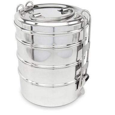 Silver Stainless Steel Stack Lunch Box